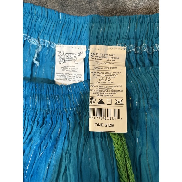 Hippie Skirt 2 Piece Multi Colored Gauze 1960's Style Costume Skirt & Slip - Picture 5 of 7